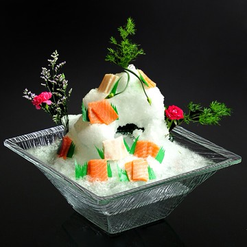 仿玻璃水果盤日韓酒店用品餐具亞克力壽司刺身盤有機玻璃魚生盤