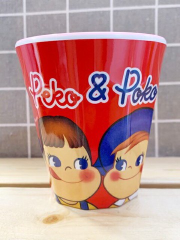 【震撼精品百貨】不二家牛奶妹 Peko 日本 不二家Peko 塑膠水杯/美耐皿杯(無握把)-一對#11574 震撼日式精品百貨