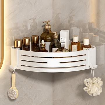 i life 箱裝廚房浴室免打孔收納三角架 牆角置物架  22 x 30 x 6.8cm  白色  10個