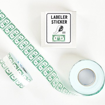 復古紙幣 標籤貼紙卷 綠色 懷舊