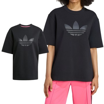 Adidas Spacer Trf Tee 女款 黑色 寬鬆 三葉草 T恤 休閒 運動 短袖 JV9640