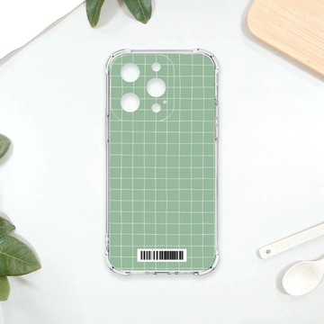 TRON IPhone 15 PRO 手繪簡約方格紋A款 四角防摔載具殼 軟殼 手機殼