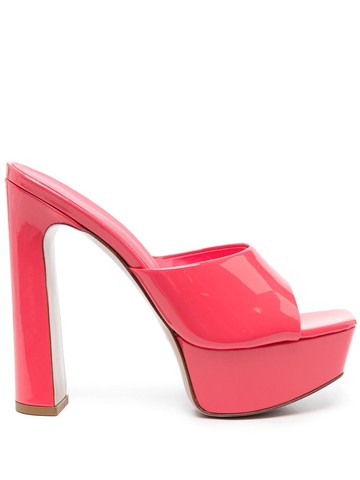 Le Silla - leather platform mules - women - Calf Leather/Calf Leather/Patent Calf Leather/Rubber - 39 - Pink