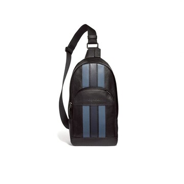 COACH 男士 Houston Varsity 斜跨包 斜背包黑色多功能 F49318(預購)~【 購物節優惠 ★ 菲尼斯 國際精品 3折起 】