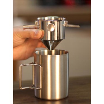 咖啡過濾器戶外不銹鋼杯壺免濾紙過濾杯美式滴慮咖啡漏斗雙層濾網