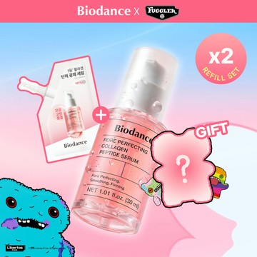 [FUGGLER EDITION] BIODANCE Pore Perfecting Collagen Peptide Serum 30ml Refill Set (+Doll Keyring)