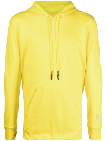 11 By Boris Bidjan Saberi - 11 cotton-blend hoodie - men - Cotton/Spandex/Elastane/Polyamide - S - Yellow
