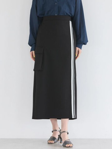 側邊配色線條開岔設計和身長裙(HA42L1L0100) - AMERICAN HOLIC