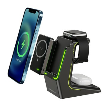 免運 公司貨 IDEAMON 怪獸選物 電力黑客 3in1 行動電源 無線充電盤 充電座 三合一 5000mAh