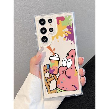 新款卡通適用三星S25Ultra手機殼派大星galaxyS24保護殼全包太空殼S23+防摔S22Ultra保護套透明硅膠男女S22+