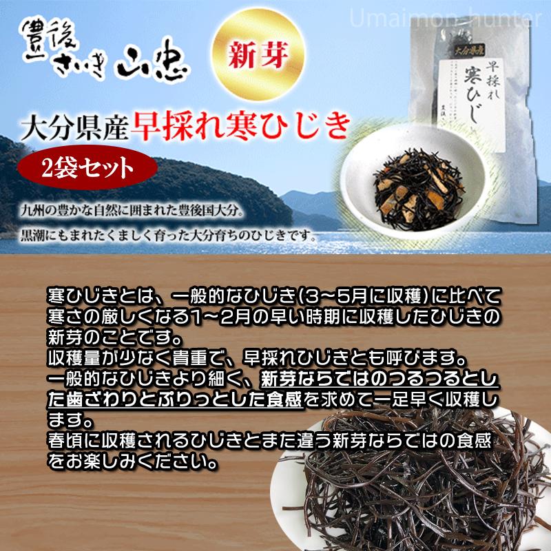 大分県産 早採れ寒ひじき 20g 2袋セット 山忠