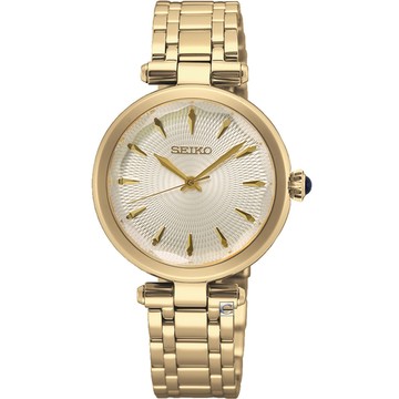 SEIKO SEIKO 精工錶 典雅簡約石英手錶-30mm金色-(SRZ554P1/7N01-0KX0G)
