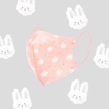 7-12歲Fluffy手繪系列｜3D透氣醫療口罩(30入) - 邦妮兔兔