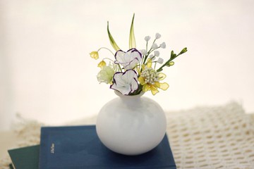 洋桔梗 松蟲草 康乃馨 / 樹酯水晶花束 花藝擺飾
