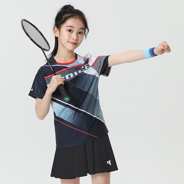 兒童羽毛球訓練服女夏季2025新款速干運動套裝短袖短裙男女比賽服