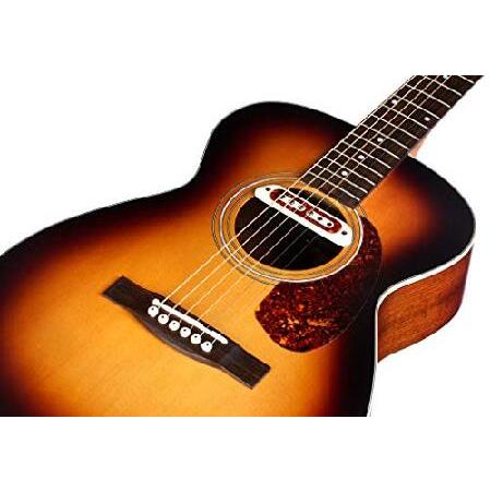 Guild Guitars M-240E Troubadour Acoustic Guitar, Vintage Sunburst, Archback Solid Top Concert, Westerly Collection