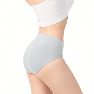 【安心包臀】抗菌無縫內褲-中高腰 - M / 煙波藍