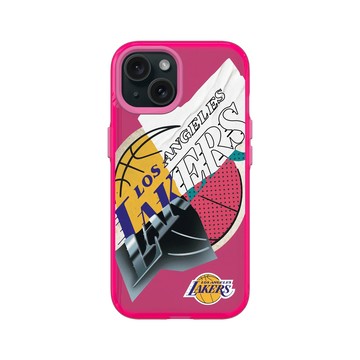 iPhone 15 Clear 粉漾桃 - NBA - 拼接系列-洛杉磯湖人 L.A. Lakers - Style Mix