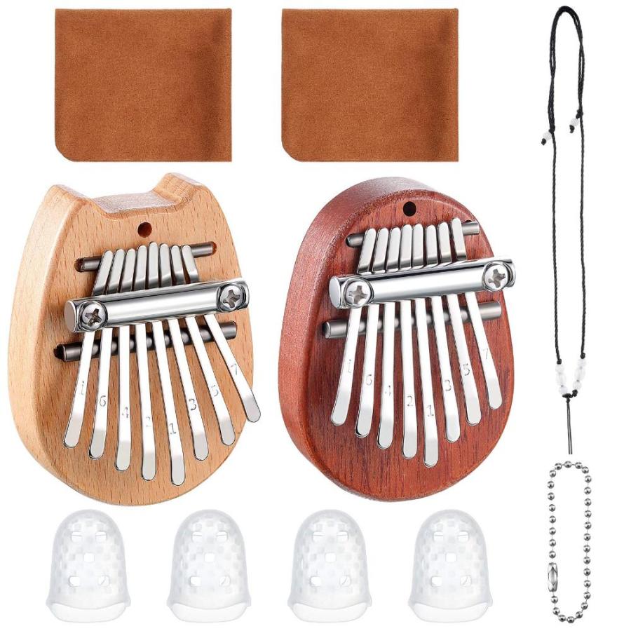 10 Pieces Keys Mini Kalimba Piano Set Include Mini Finger Thumb Piano wit