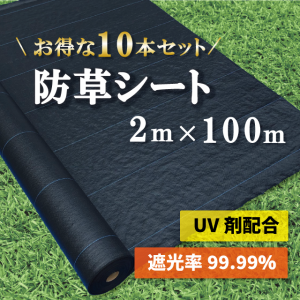  防草シート 2m × 100m  耐久年数４年～５年  田んぼ 畑 駐車場 ビニールハウス 砂利