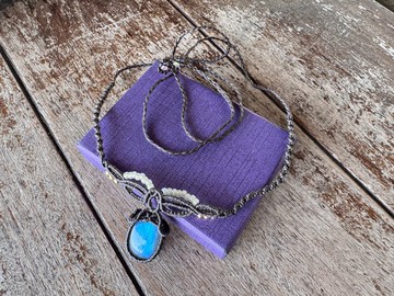 250315 Macrame 拉長石 編織 頸鍊