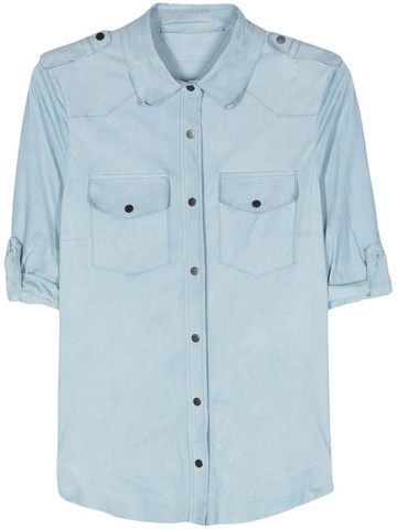 Salvatore Santoro - suede shirt jacket - women - Sheep Suede - 42 - Blue