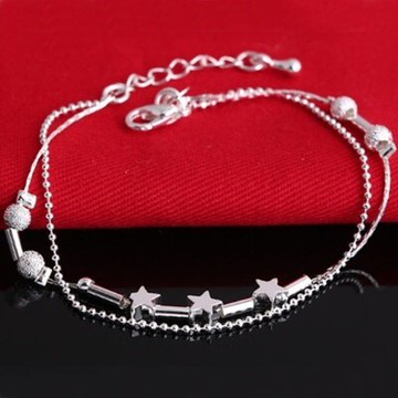 925純銀手鍊 手環-簡潔亮眼復古星星母親節生日情人節禮物女飾品73gn20【獨家進口】【米蘭精品】