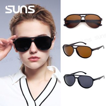 【SUNS】Polarized時尚飛行框偏光墨鏡 TR90彈性駕駛墨鏡 防眩光/抗UV400 S161