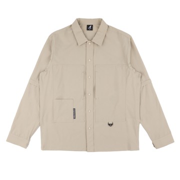 KANGOL 長袖 卡其 可拆袖 工裝 襯衫外套 中性 6425147031