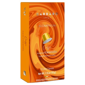 CARRARO 焦糖風味 CARAMEL FLAVORED COFFEE 咖啡膠囊 適用Nespresso Original 膠囊咖啡機  5.5g  10個  1盒
