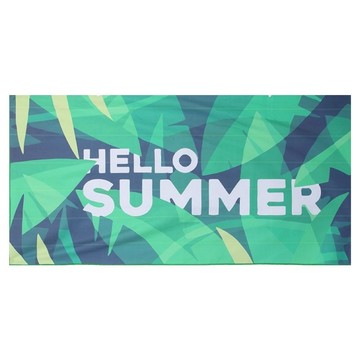 吸水速乾沙灘巾/超細纖維雙面絨游泳浴巾/防曬披肩海灘巾  1個  綠葉字母