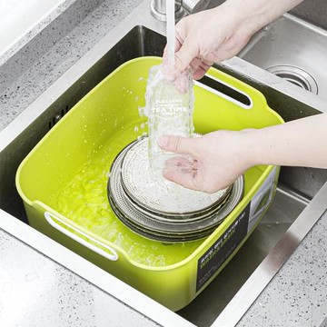 韓國進口洗菜盆瀝水籃大號淘菜盆廚房家用洗碗水果濾水籃洗米神器