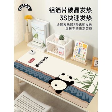 爬墻貓咪加熱鼠標墊超大發熱暖桌墊辦公室墊子桌面電腦鍵盤電熱板暖手桌墊