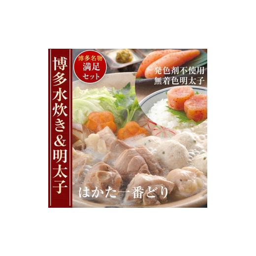 ふるさと納税 福岡県 大川市 博多水炊き(2〜3人前)と無着色辛子明太子(600g)のつめあわせ