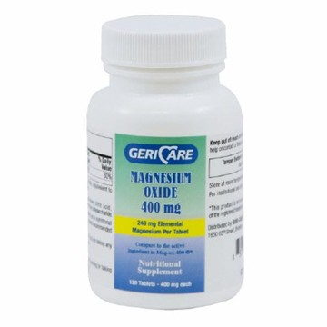 Mineral Supplement GeriCare Magnesium Oxide 400 mg Strength Tablet 120 per Bottle 120 Tabs by McKesson