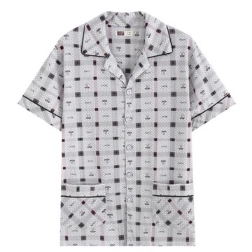 純棉夏天薄款中老年人單件睡衣