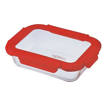 THERMOS 膳魔師 耐熱玻璃保鮮盒 1050ml Z-GFC1050R-RED  1個