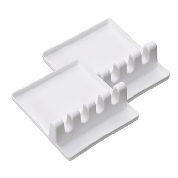 J Life 波浪造型鍋蓋烹飪用具收納架  1層  白色  2個