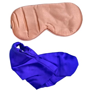 BIOAM 佰歐安 天然蠶絲舒眠眼罩+天然蠶絲髮帶  玫瑰金  大尺寸