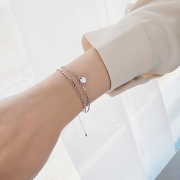 [全純銀.手鍊]  Lucky 雙層豆豆手鏈【UME】S925純銀手鍊 / 幸運手鏈