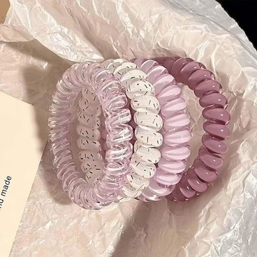 【臺灣🌸出貨】葡萄椰椰波點電話線高顏值夏天清新百搭頭繩超萌清新高彈耐用組合🍂