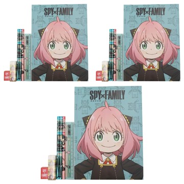 間諜家家酒袋裝筆記文具組-紙 塑膠 鐵  藍色  3組