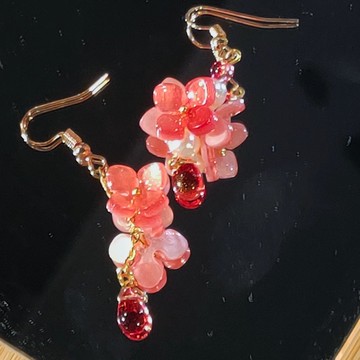 小繡球花耳環 可客製 新中式