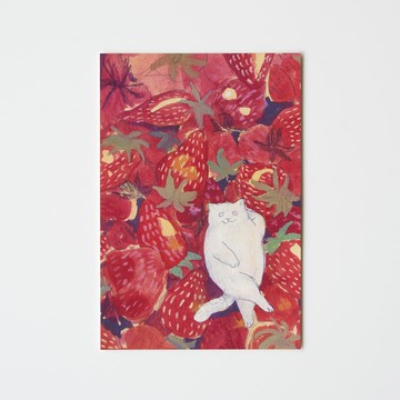 黒山 Kathy Lam On the Strawberry Cat 明信片