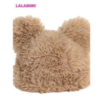 王一珩同款LALABOBO秋季新品款可愛風時尚街頭芥末芥末毛絨帽女