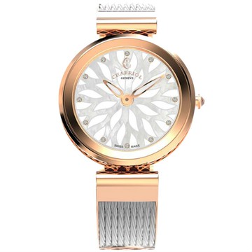 CHARRIOL 夏利豪 (FE32102019) FOREVER系列 經典女腕錶/白色珍珠母貝+白色印花花瓣面 32mm｜樂天全館特惠中★指定刷卡回饋10%