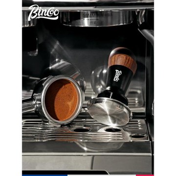 Bincoo螺紋壓粉器木柄意式彈力壓粉錘51/58mm套裝布粉器收納底座