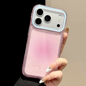 適用蘋果18Promax手機殼iphone17pm新款半透明暈染閃粉16pro殼15