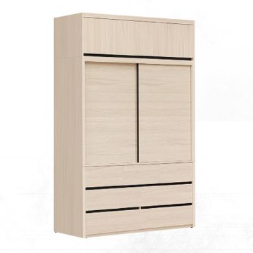 文創集 愛可5.1尺開＆推門七抽加高衣櫃組合-152x59x250cm免組