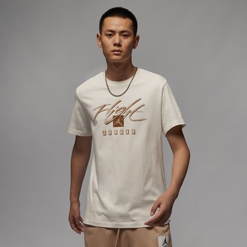 NIKE 上衣 男款 短袖上衣 運動 喬丹 AS M J FLT ESS MBR SS CREW 米色 FB7400-133